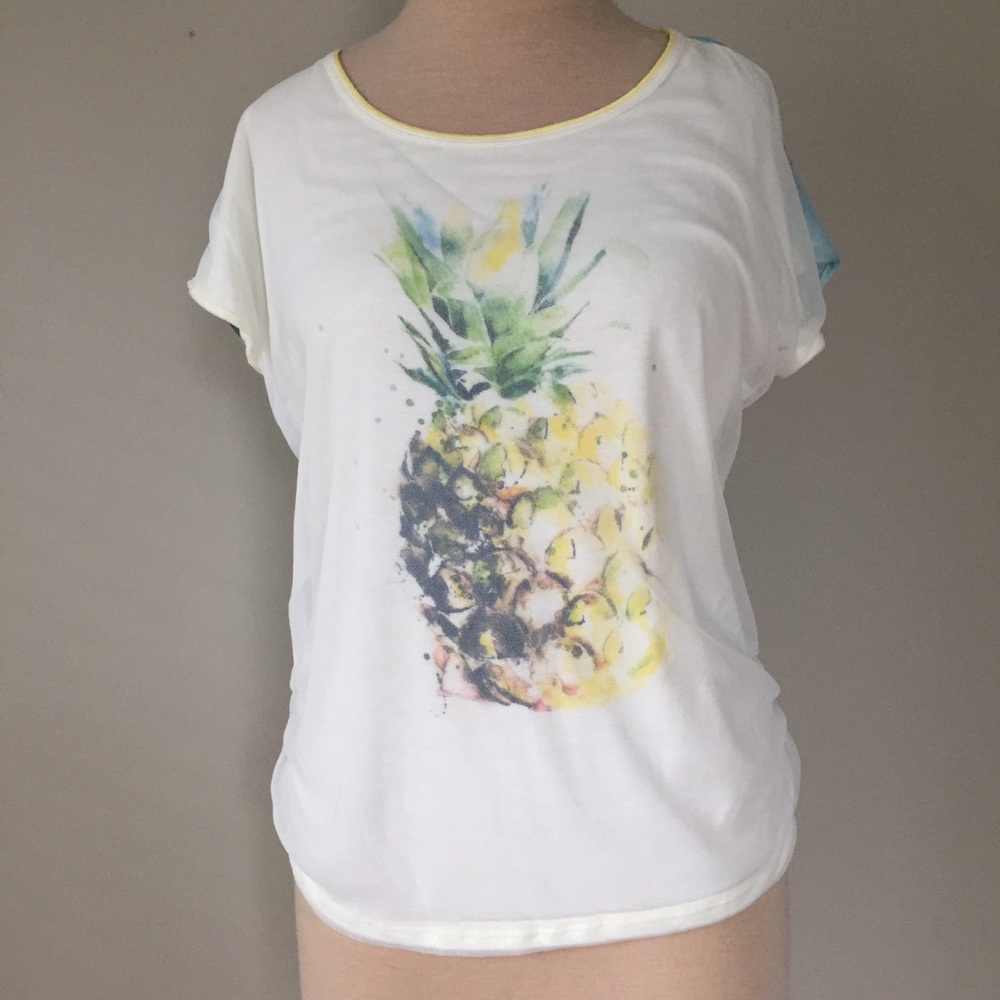 Vanilla Sugar pineapple mesh overlay T-shirt 🍍